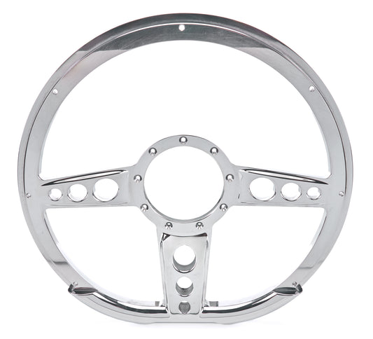 Billet Specialties Steering Wheel - Trans Am - 14 in Diameter - D-Shaped - 2 in Dish - 3-Spoke - Milled Finger Notches