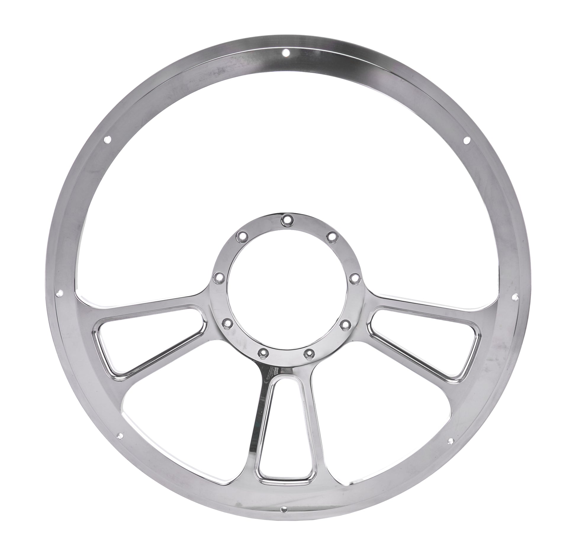 Billet Specialties Steering Wheel - Vintec - 14 in Diameter - 2 in Dish - 3-Spoke - Milled Finger Notches - Aluminum -