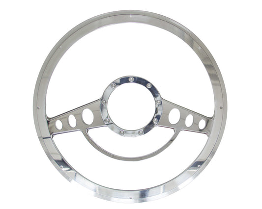 Billet Specialties Steering Wheel - Classic - 14 in Diameter - 2 in Dish - 2-Spoke - Milled Finger Notches - Aluminum