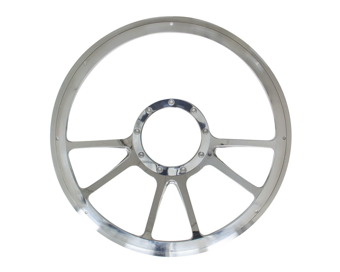Billet Specialties Steering Wheel - Edge - 14 in Diameter - 2 in Dish - 6-Spoke - Milled Finger Notches - Aluminum -