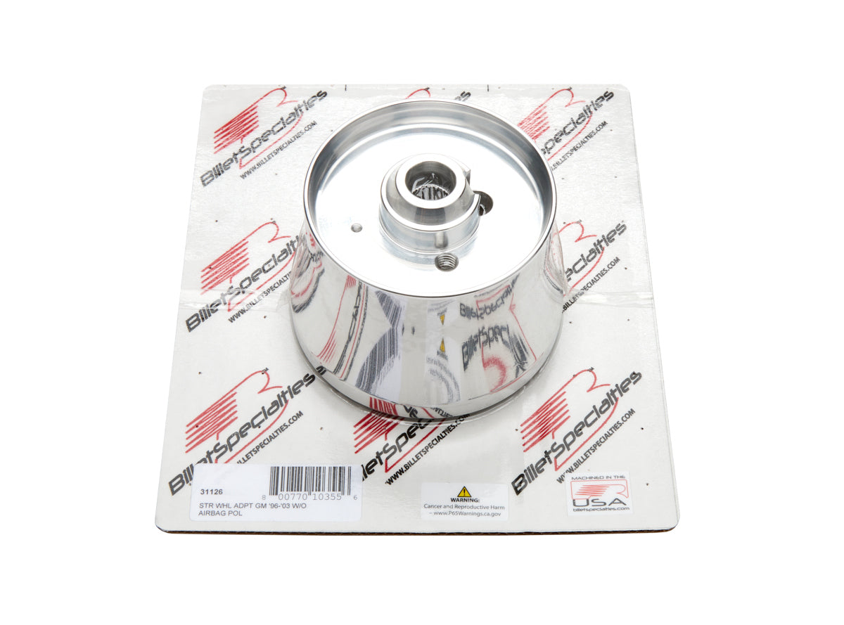 Billet Specialties Steering Wheel Adapter - Polished Stainless Hardware - Aluminum - Polished - GM 1996-2003