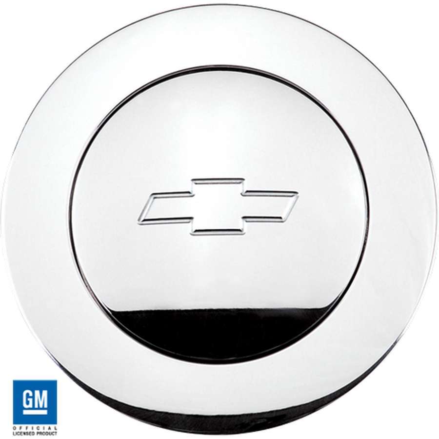 Billet Specialties Horn Button - Large - Chevy Bowtie Logo - Aluminum - Polished - Each