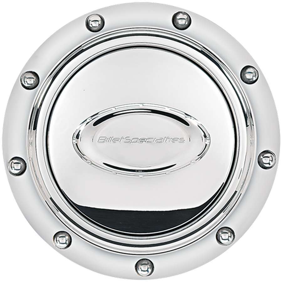 Billet Specialties Horn Button - Pro Style - Rivet - Polished Billet Specialties Logo - Aluminum - Polished - Each