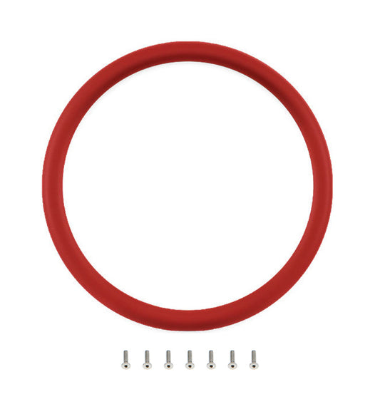 Billet Specialties Steering Wheel Half Wrap - Round - 15.5 in Diameter - Leather Cover - Red - Each