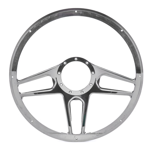 Billet Specialties Steering Wheel - Tec 5 - 15.5 in Diameter - 2 in Dish - 6 Spoke - Milled Finger Notches - Aluminum