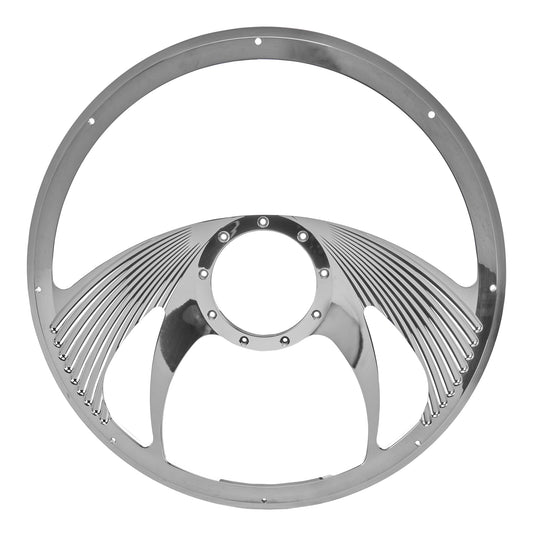 Billet Specialties Steering Wheel - Phantom - 15.5 in Diameter - 2 in Dish - 4-Spoke - Milled Finger Notches -
