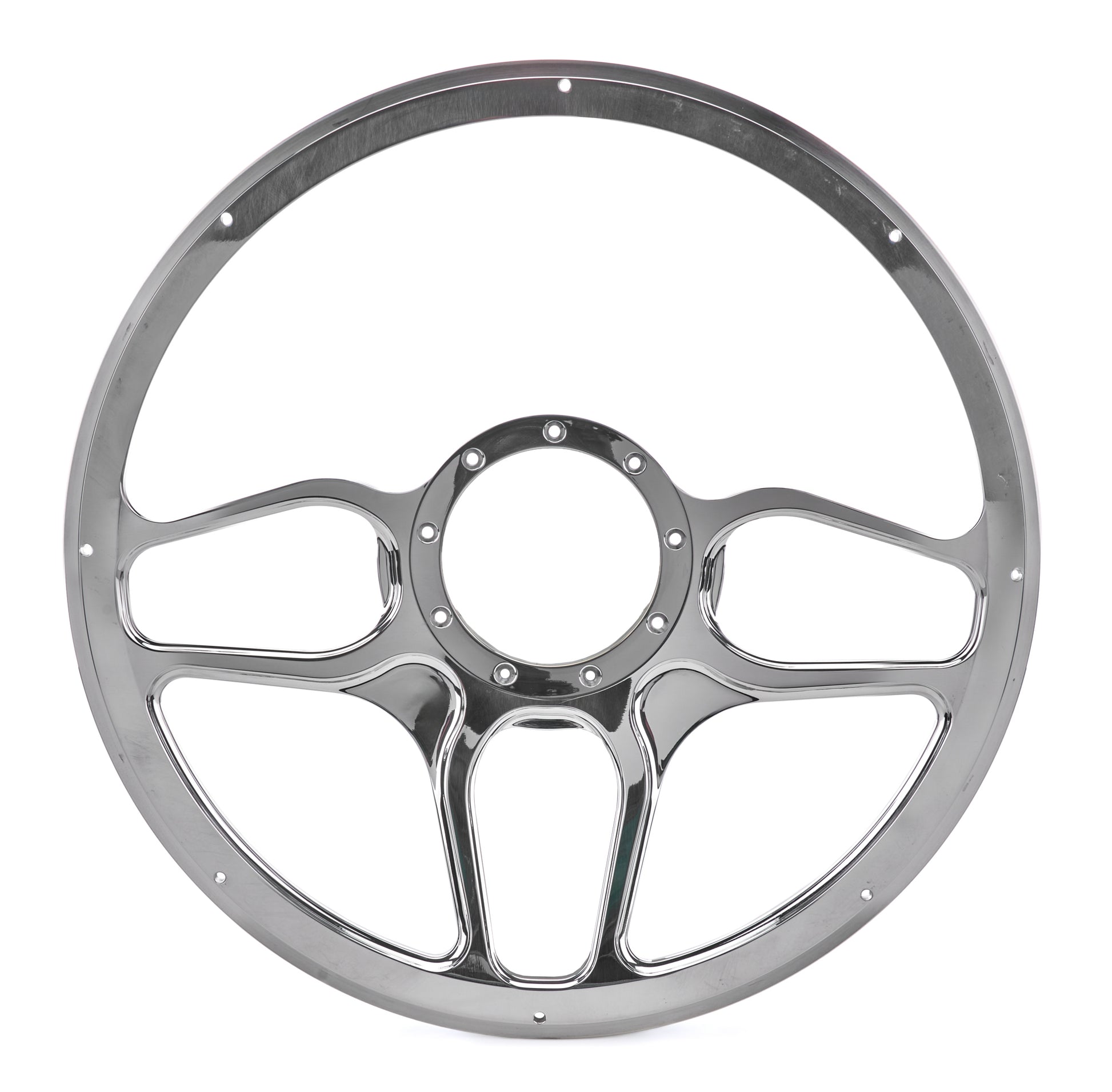Billet Specialties Steering Wheel - Win Lite - 15.5 in Diameter - 2 in Dish - 6 Spoke - Milled Finger Notches -