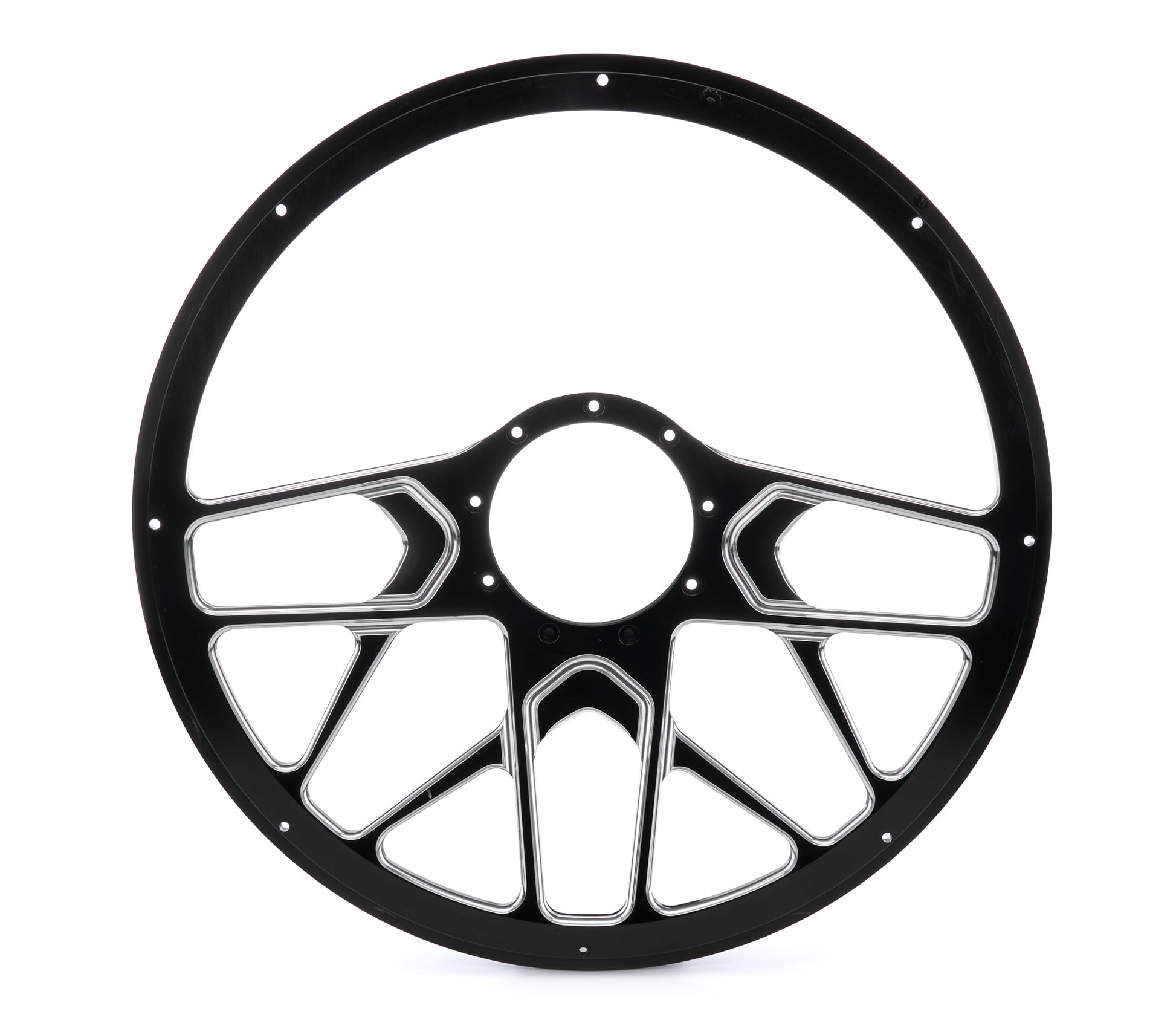 Billet Specialties Steering Wheel - Redline - 15.5 in Diameter - 2 in Dish - 10 Spoke - Milled Finger Notches -