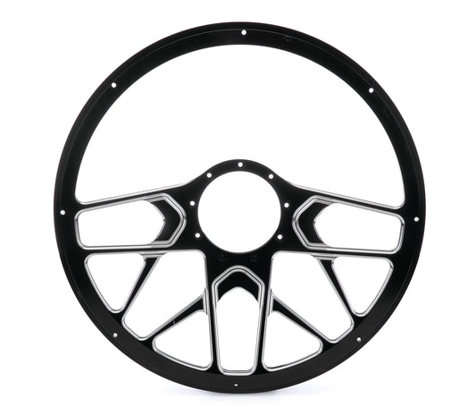 Billet Specialties Steering Wheel - Redline - 15.5 in Diameter - 2 in Dish - 10 Spoke - Milled Finger Notches -