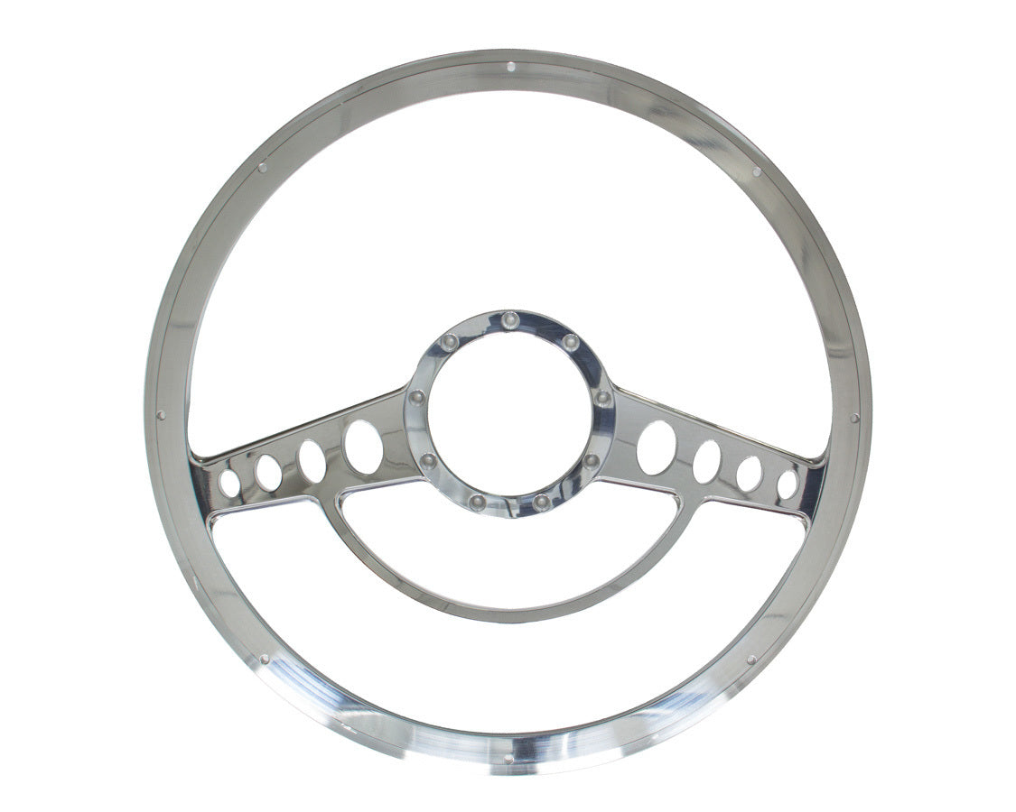 Billet Specialties Steering Wheel - Classic - 15.5 in Diameter - 2 in Dish - 2-Spoke - Milled Finger Notches -