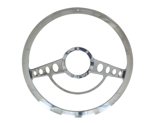Billet Specialties Steering Wheel - Classic - 15.5 in Diameter - 2 in Dish - 2-Spoke - Milled Finger Notches -