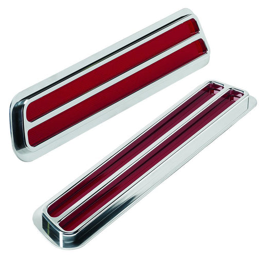 Billet Specialties Tail Lights - Flush Mount - Slotted - Aluminum - Polished - GM F-Body 1969 - Pair