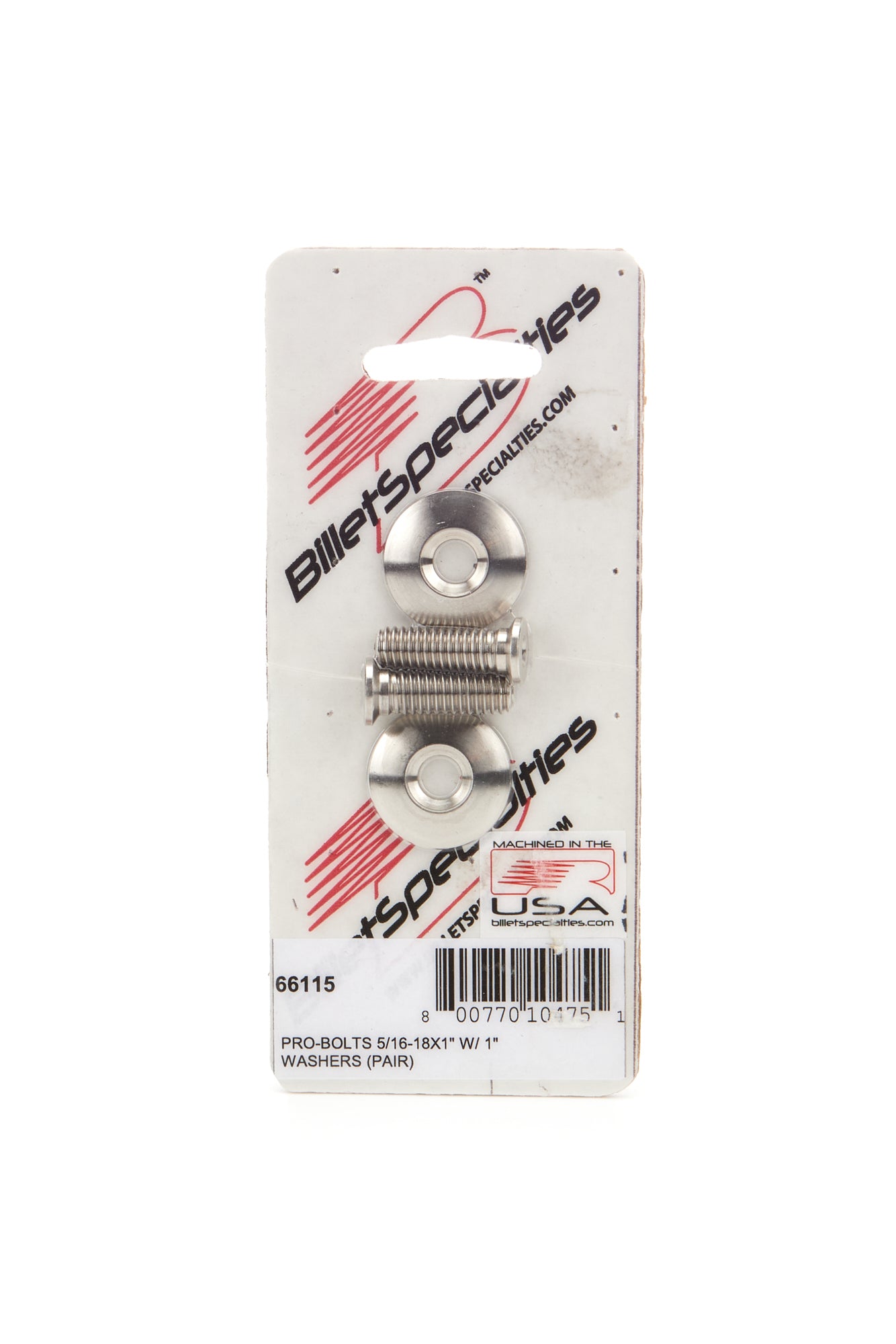 Billet Specialties Fender Bolt - Pro Bolts - 5/16-18 in - 1 in Long - 1 in Washer - Allen Head - Stainless - Natural -