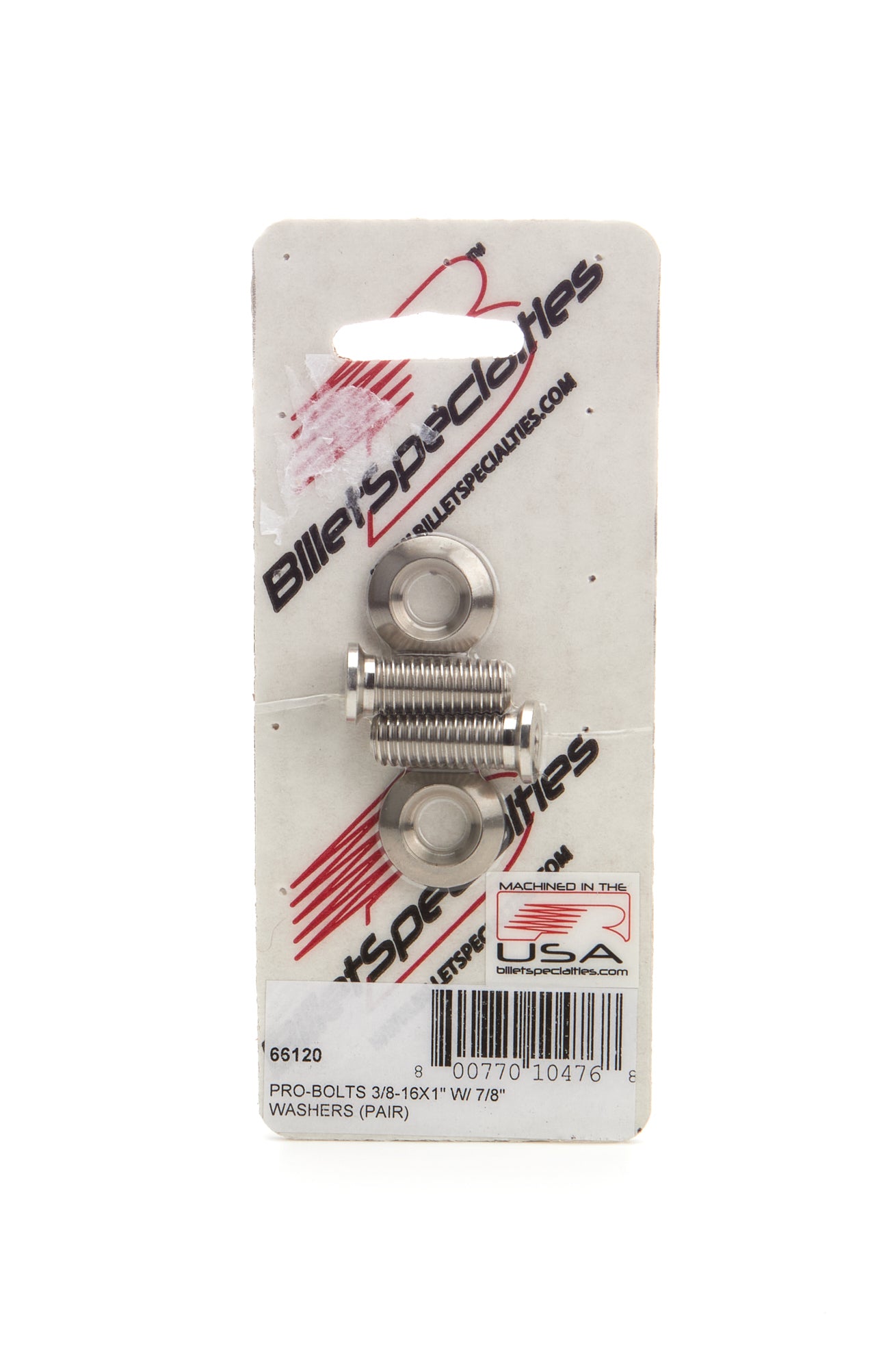 Billet Specialties Fender Bolt - Pro Bolts - 3/8-16 in - 1 in Long - 0.875 in Washer - Allen Head - Stainless -