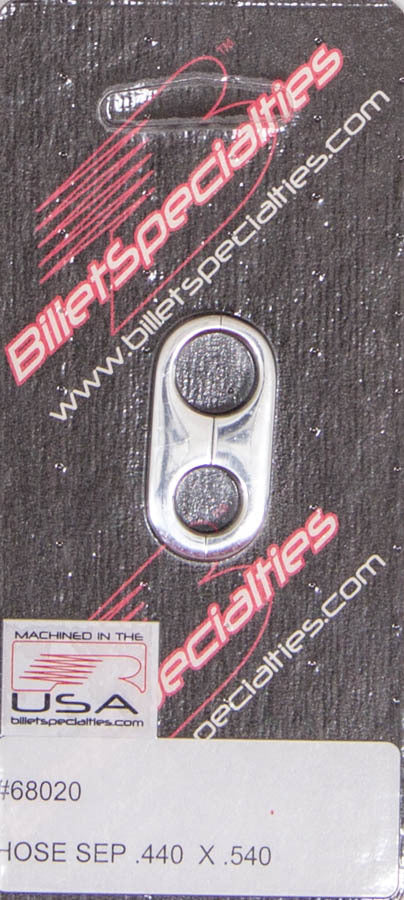 Billet Specialties Hose / Tube Separators - 0.44 in / 0.54 in Holes - Stainless Hardware - Aluminum - Polished - Each