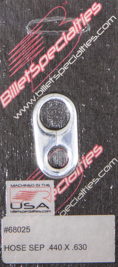 Billet Specialties Hose / Tube Separators - 0.44 in / 0.63 in Holes - Stainless Hardware - Aluminum - Polished - Each