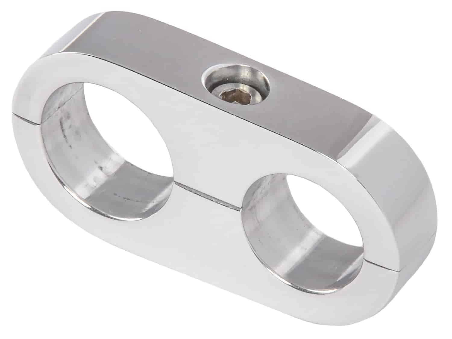 Billet Specialties Hose / Tube Separators - 0.54 in / 0.63 in Holes - Stainless Hardware - Aluminum - Polished - Each