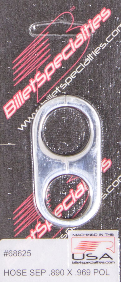Billet Specialties Hose / Tube Separators - 0.89 in / 0.969 in Holes - Stainless Hardware - Aluminum - Polished - Each