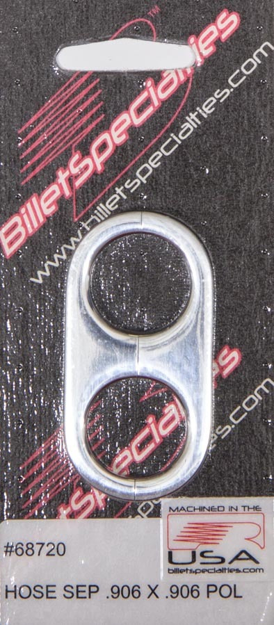Billet Specialties Hose / Tube Separators - Two 0.906 in Holes - Stainless Hardware - Aluminum - Polished - Each
