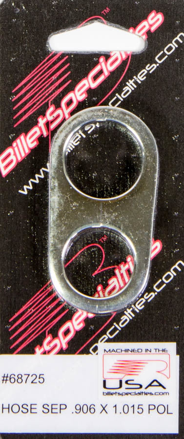 Billet Specialties Hose / Tube Separators - 0.906 in / 1.015 in Holes - Stainless Hardware - Aluminum - Polished - Each