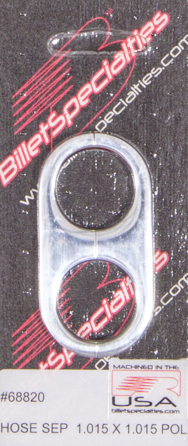Billet Specialties Hose / Tube Separators - Two 1.015 in Holes - Stainless Hardware - Aluminum - Polished - Each