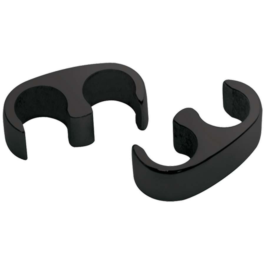 Billet Specialties Spark Plug Wire Loom - 2 Wire - 8.5 mm - Aluminum - Black Anodized - Clip Style - Pair