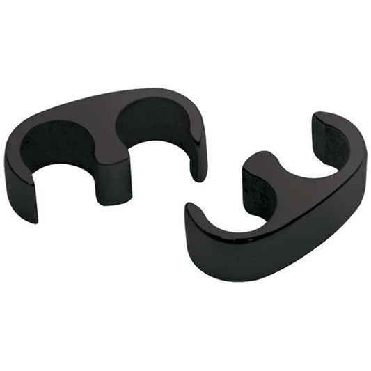 Billet Specialties Spark Plug Wire Loom - 2 Wire - 8.5 mm - Aluminum - Black Anodized - Clip Style - Pair