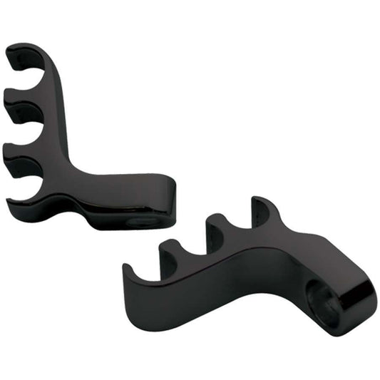 Billet Specialties Spark Plug Wire Loom - 3 Wire - Valve Cover Mount - 8.5 mm - Vertical - Aluminum - Black Anodized -