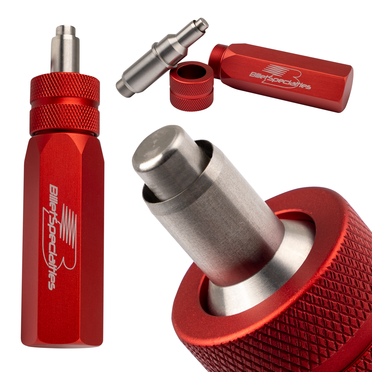 Billet Specialties Hose Spreader - 6 AN / 10 AN PTFE Hose - Aluminum Handle - Red Anodized - Each