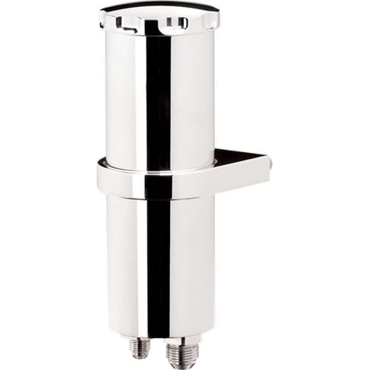 Billet Specialties Power Steering Reservoir - 1/2 qt - 8.75 in Tall x 2.875 in Diameter - 6 AN Male Inlet - 10 AN Male