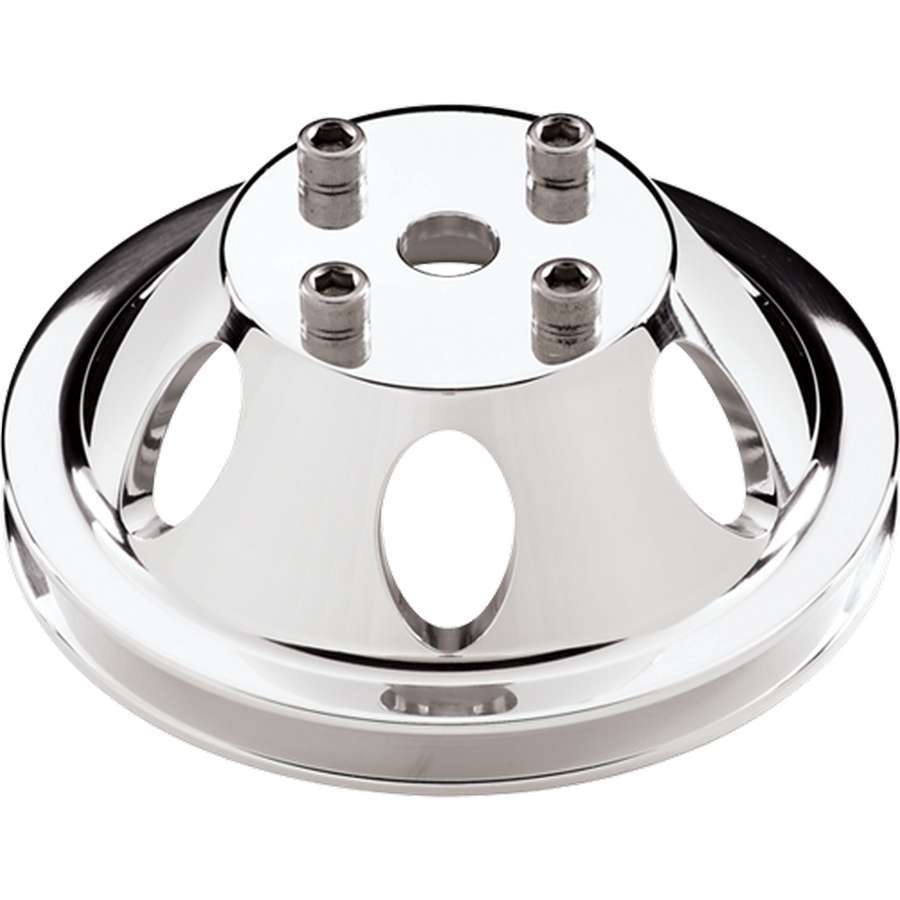 Billet Specialties Water Pump Pulley - V-Belt - 1 Groove - 6.438 in Diameter - Aluminum - Polished - Long Water Pump -