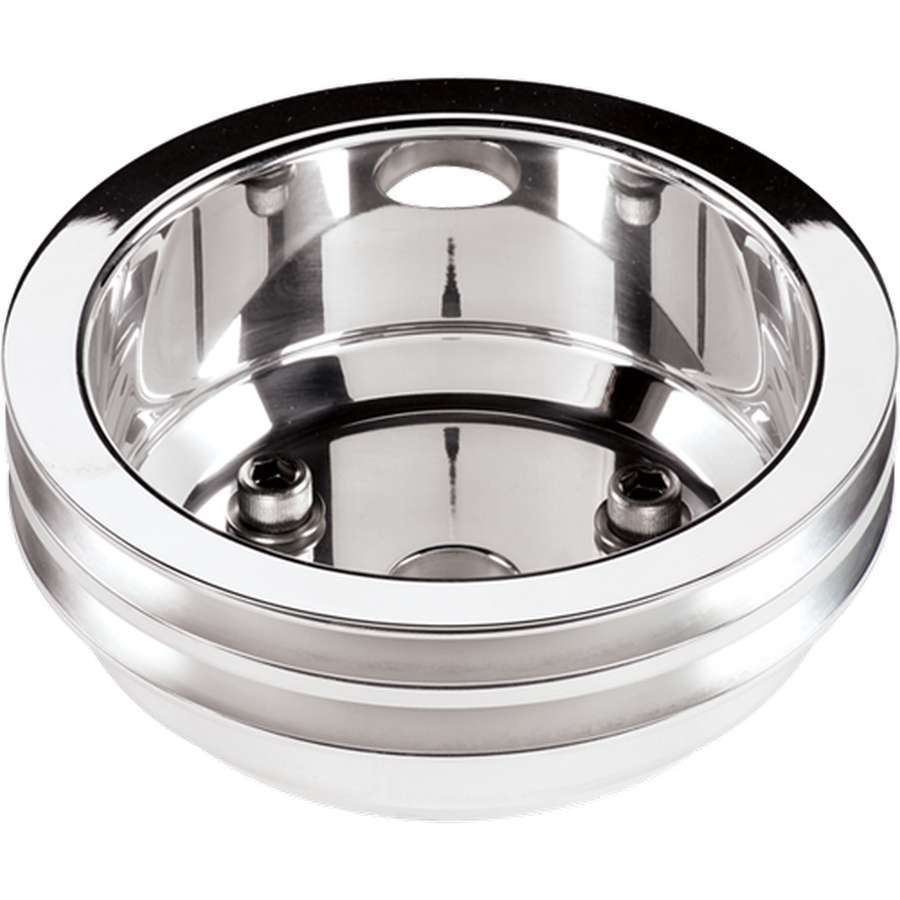 Billet Specialties Crankshaft Pulley - V-Belt - 2 Groove - 6.438 in Diameter - Hardware Included - Aluminum - Polished