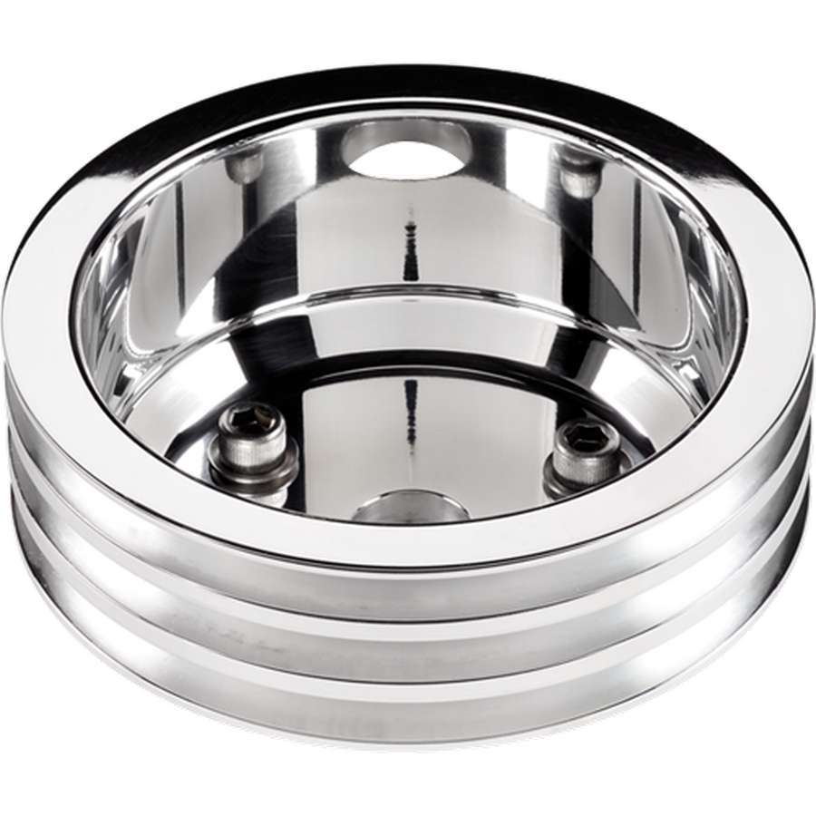 Billet Specialties Crankshaft Pulley - V-Belt - 3 Groove - 6.438 in Diameter - Hardware Included - Aluminum - Polished