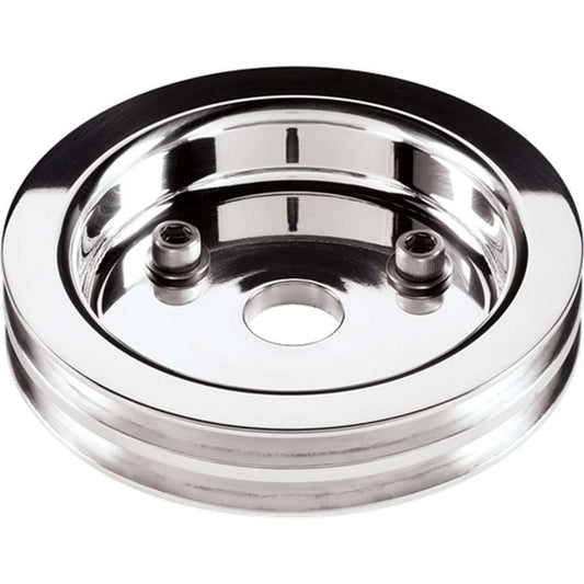 Billet Specialties Crankshaft Pulley - V-Belt - 2 Groove - 6.438 in Diameter - Hardware Included - Aluminum - Polished