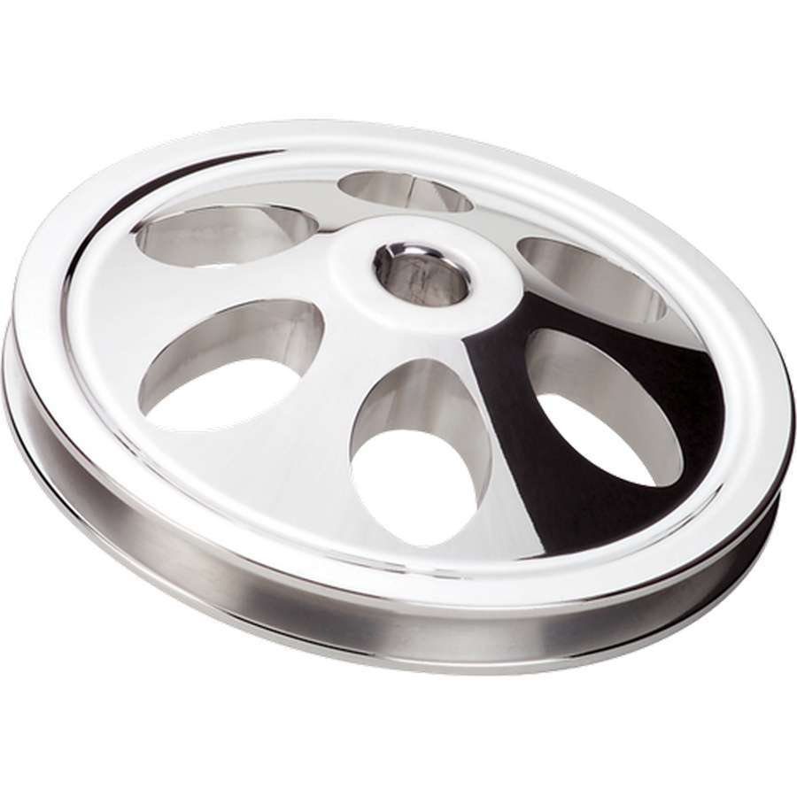 Billet Specialties Power Steering Pump Pulley - V-Belt - 1 Groove - Bolt-On - 6 in Diameter - Aluminum - Polished -