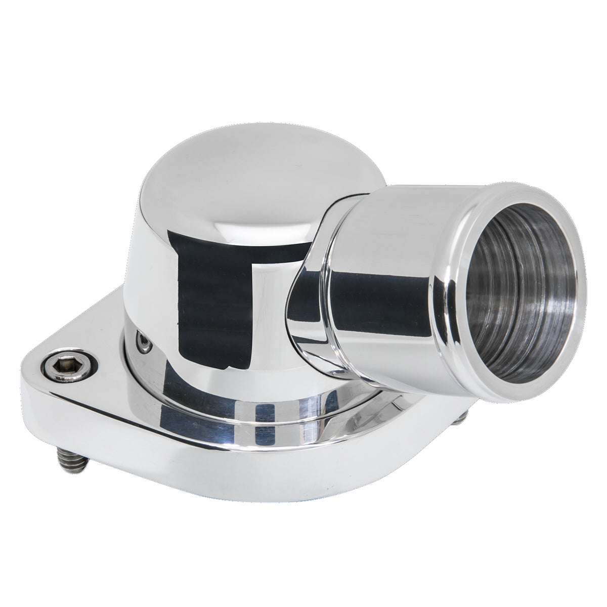 Billet Specialties Water Neck - 15 Degree - 1-1/2 in ID Hose - Swivel - Stainless Hardware - Aluminum - Polished - GM