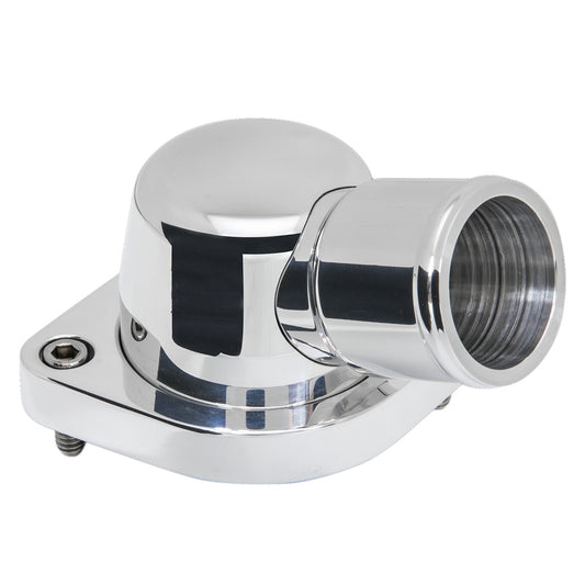 Billet Specialties Water Neck - 15 Degree - 1-1/2 in ID Hose - Swivel - Stainless Hardware - Aluminum - Polished - GM