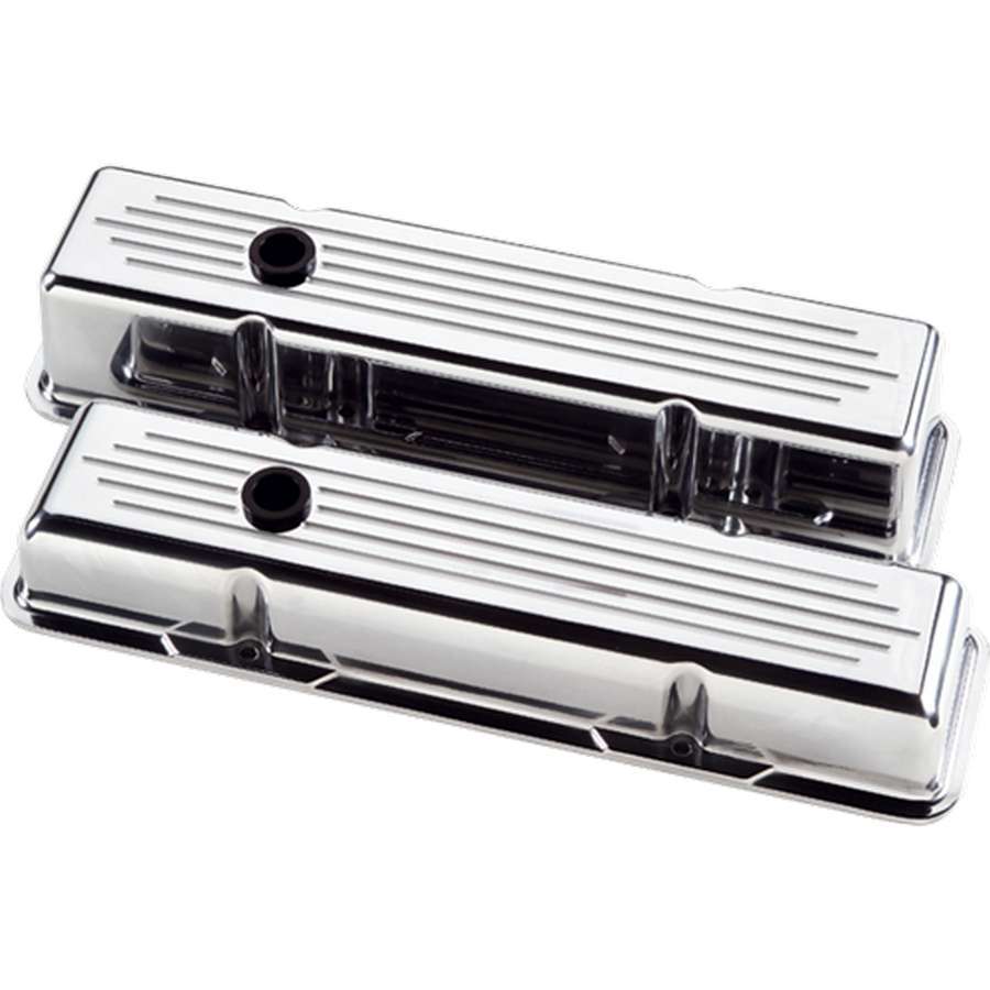 Billet Specialties Valve Cover - Tall - Ball Milled - Baffled - Breather Hole - Grommets - Aluminum - Polished - Small