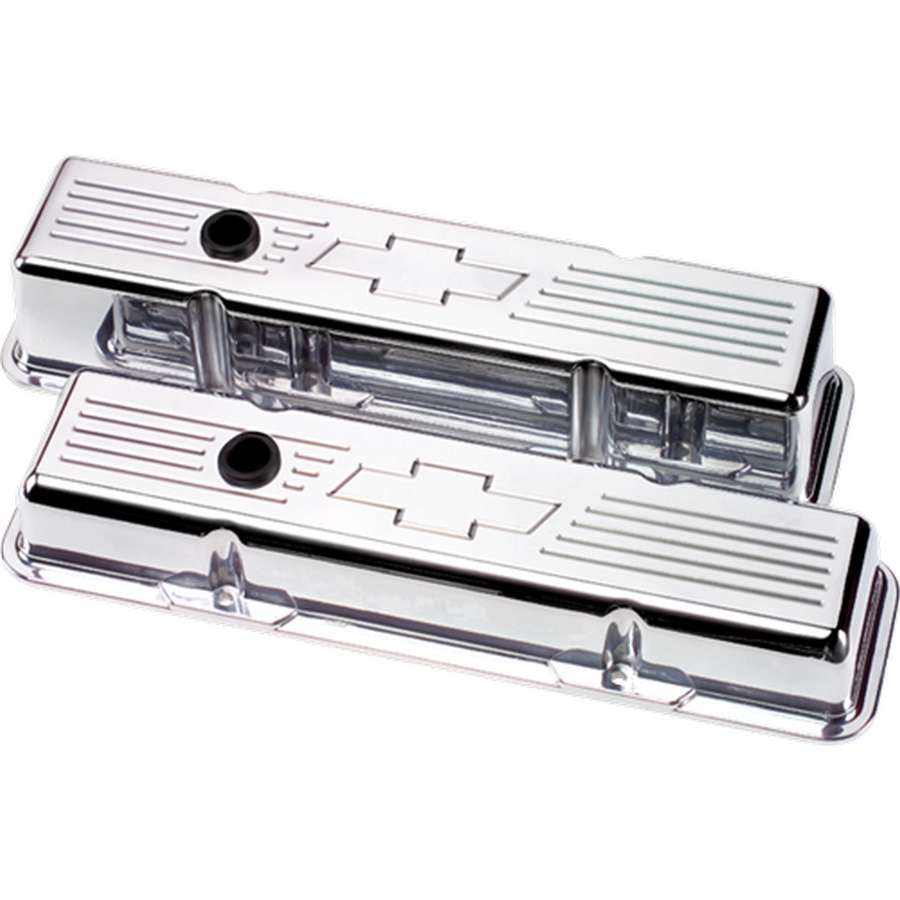 Billet Specialties Valve Cover - Tall - Ball Milled - Baffled - Breather Hole - Grommets - Bowtie - Aluminum -