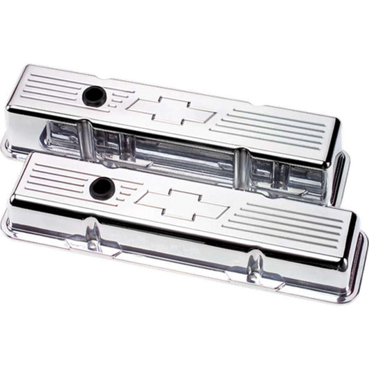 Billet Specialties Valve Cover - Tall - Ball Milled - Baffled - Breather Hole - Grommets - Bowtie - Aluminum -