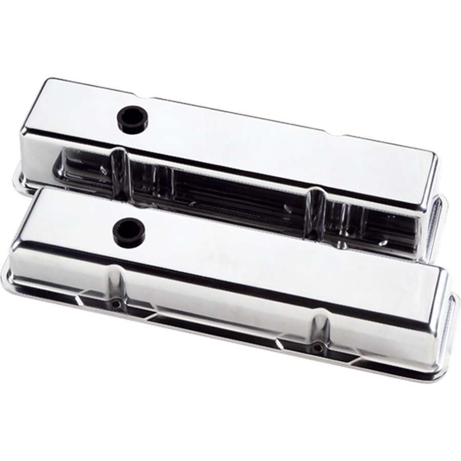 Billet Specialties Valve Cover - Tall - Baffled - Breather Hole - Grommets - Aluminum - Polished - Small Block Chevy -