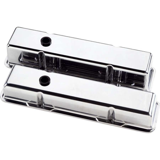 Billet Specialties Valve Cover - Tall - Baffled - Breather Hole - Grommets - Aluminum - Polished - Small Block Chevy -
