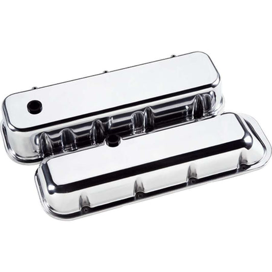 Billet Specialties Valve Cover - Tall - Baffled - Breather Hole - Grommets - Aluminum - Polished - Big Block Chevy -