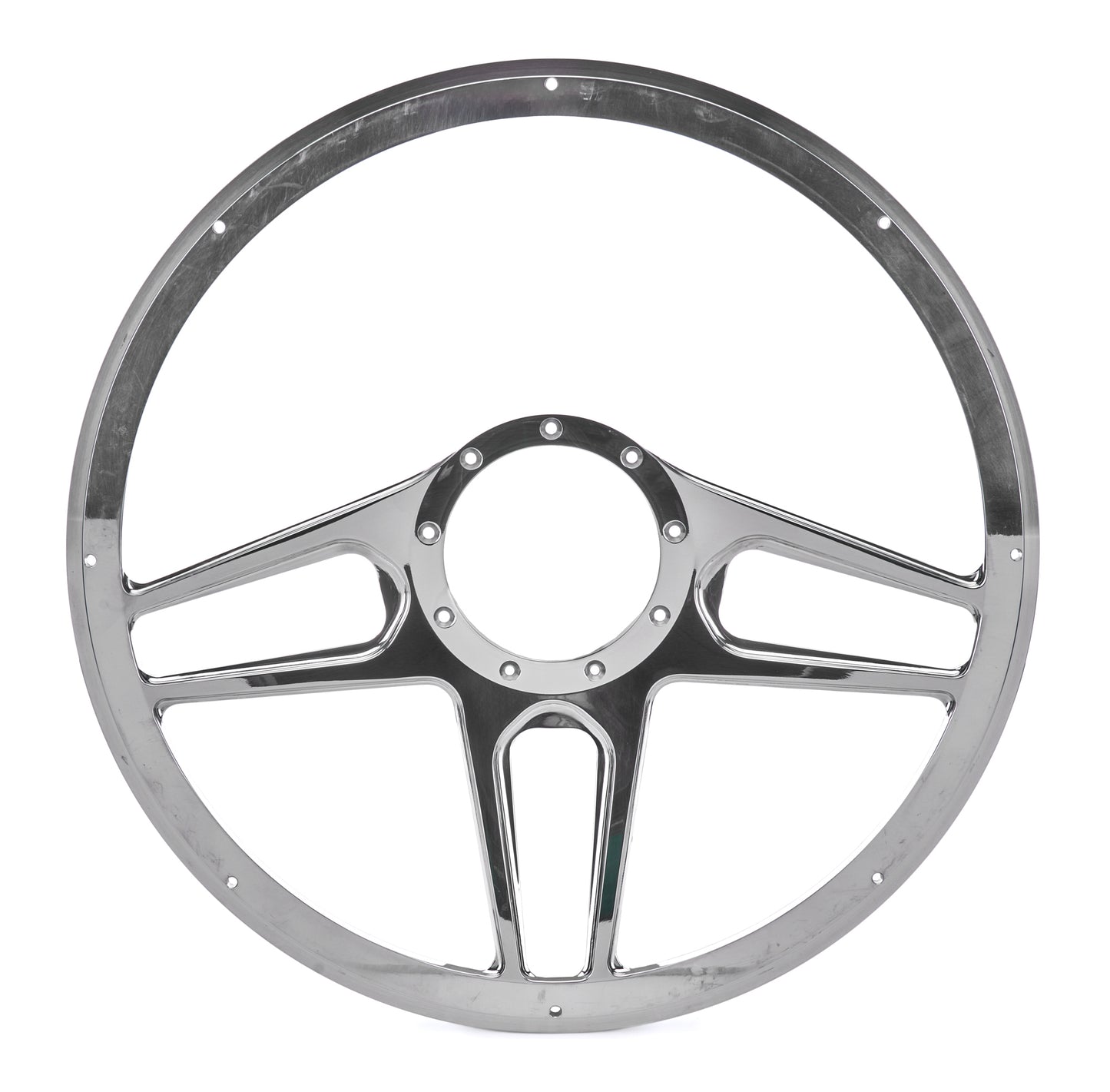 Billet Specialties Steering Wheel - Tec 5 - 15.5 in Diameter - 2 in Dish - 6 Spoke - Milled Finger Notches - Aluminum