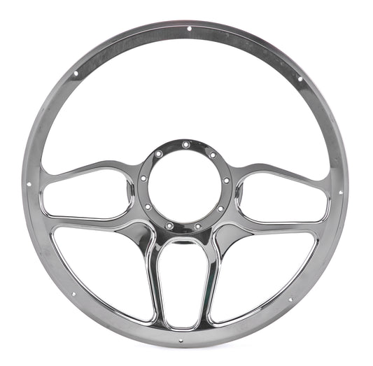 Billet Specialties Steering Wheel - Win Lite - 15.5 in Diameter - 2 in Dish - 6 Spoke - Milled Finger Notches -