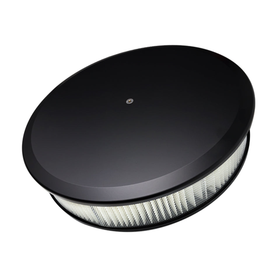 Billet Specialties Air Cleaner Assembly - 14 in Round - 3 in Element - 5-1/8 in Carb Flange - Dropped Base - Aluminum