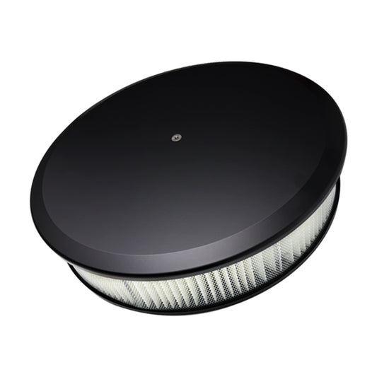 Billet Specialties Air Cleaner Assembly - 14 in Round - 3 in Element - 5-1/8 in Carb Flange - Dropped Base - Aluminum