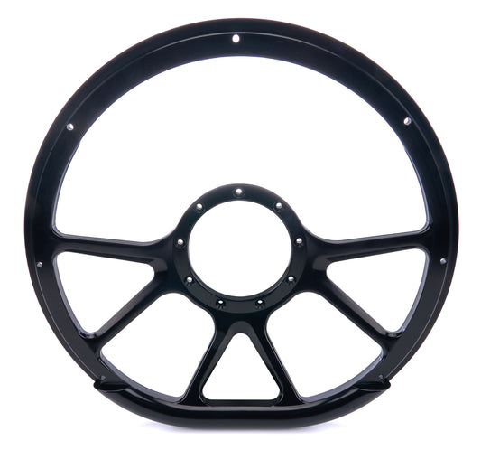 Billet Specialties Steering Wheel - Prism - 14 in Diameter - D-Shaped - 2 in Dish - 6 Spoke - Milled Finger Notches -