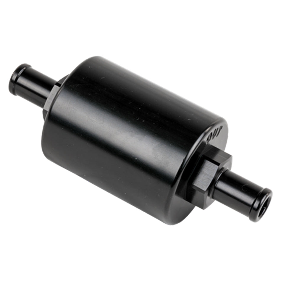 Billet Specialties Fuel Filter - In-Line - 40 Micron - Stainless Element - 3/8 in Hose Barb to 3/8 in Hose Barb -