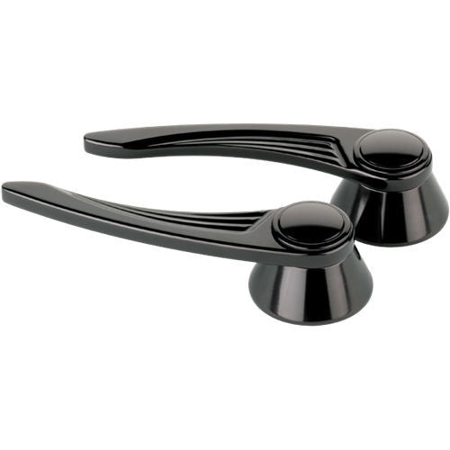 Billet Specialties Door Handles - Interior - 1/2 in Round Spline - Aluminum - Black Anodized - Ford / GM - Pair